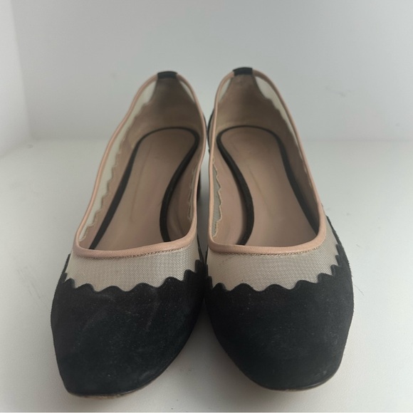 Chloe Black and Cream Suede Lauren Pumps Heels in 39 - EUC - Picture 3 of 6